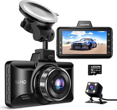Видеорегистратор AZDOME M01 Pro Dual 2.4" с картой памяти 64 ГБ