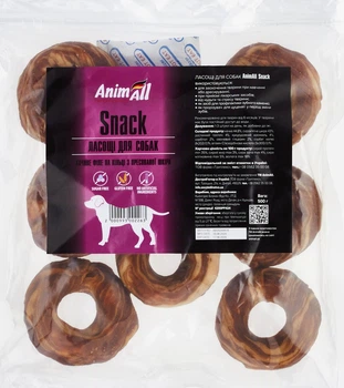 Ласощі AnimAll Snack качине філе на кільці з пресованої шкіри для собак 500 г (2000993002263)
