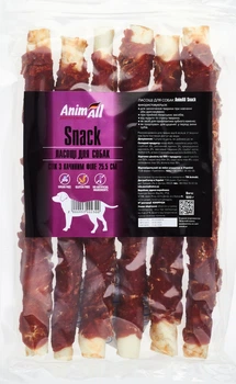 Ласощі AnimAll Snack стік з качиним філе 25.5x3 см для собак, 500 г (6 шт) (2000993002300)