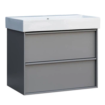 Тумба з раковиною Devit Quadra 083070G, 70 см, сіра матова