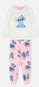 Пижама (кофта и штаны) плюшевая бело-розовая Stitch Disney 92см (400012381)