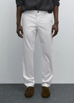 Брюки-чино из хлопка Massimo Dutti 9009250c54 W38 белые (100004975)