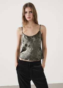 Блискучий топ Massimo Dutti 5199762303c54 XS бежевий (100005401)
