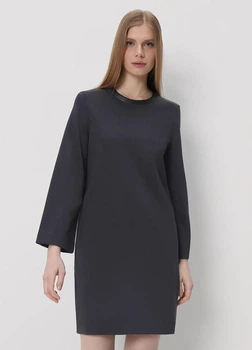 Платье со вставками из кожи Massimo Dutti 6692508818c16 M серое (100004740)