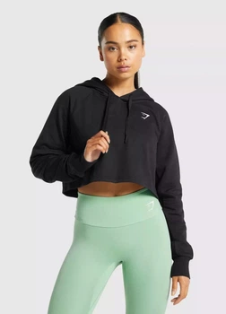Укороченое спортивное худи Gymshark b1a1fc54 XS черное (100004898)