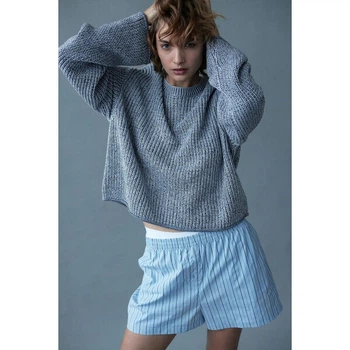 Вязаный свитер H&M 1161770003c53 XL голубой (100004507)