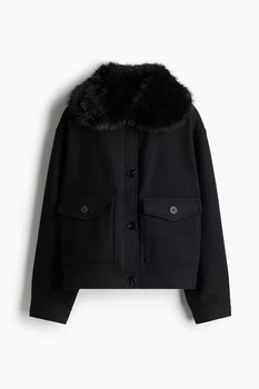 Пальто у складі з вовною H&M 1250910002c53 L чорне (100004565)