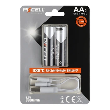 Акумуляторна батарея AA PKCELL AA-3600 USB-C 3600mWh (2 од.) AA
