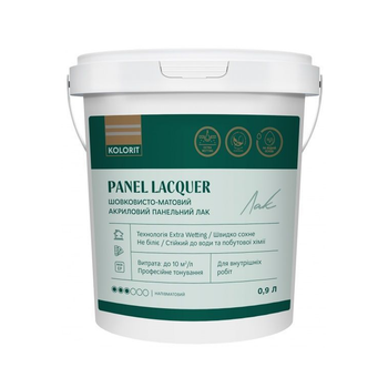 Акриловый панельный лак Kolorit Panel Lacquer шелковисто-матовый 0.9л