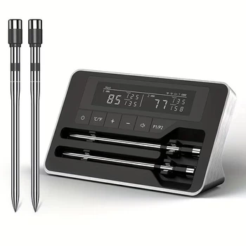Беспроводной термометр для мяса TASTYTI с 2 щупами, Bluetooth, смарт-приложение iOS/Android, LCD-дисплей, для духовки, гриля и барбекю