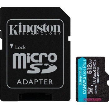 Карта памяти Kingston 512GB microSDXC сlass 10 UHS-I U3 V30 A2 Canvas Go Plus G4 (SDCG4/512GB) Kingston SDCG4/512GB 913655