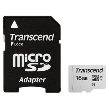 Карта памяти Transcend 16GB microSDHC class 10 UHS-I U1 (TS16GUSD300S-A) Transcend TS16GUSD300S-A 922625