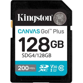 Карта памяти Kingston 128GB SDXC сlass 10 UHS-I U3 V30 Canvas Go Plus G4 (SDG4/128GB) Kingston SDG4/128GB 913686