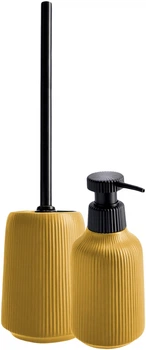 Набір для ванної кімнати Kadax Mataro щітка для туалету та дозатор для мила Жовтий (K12165)