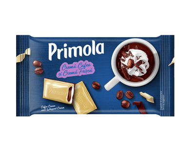 Белый шоколад Primola с начинкой из взбитых сливок и кофе Kandia 94 г