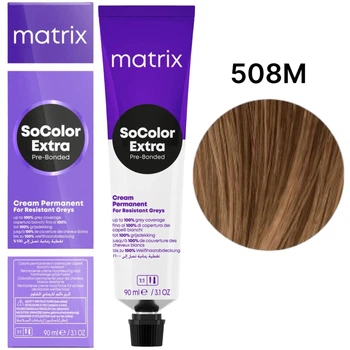 Крем-фарба для сивого волосся Matrix SoColor Pre-Bonded Extra Coverage 508M - Світлий блондин Мока 90 мл