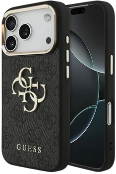 Панель Guess 4G Big 4G Classic Logo для Apple iPhone 17 Pro Black-Gold (3666339521615)