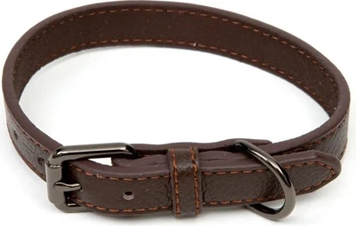 Obroża dla psów Paw Love skórzana L 55 x 2.5 cm Ciemno-brązowa (5714156139099)