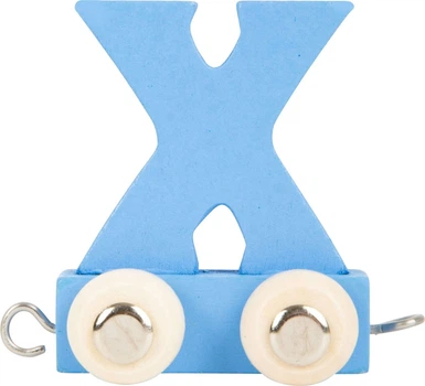 Wagonik Small Foot drewniany z literą X Niebieski 5420151 (4020972992079)