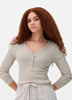Пижамный лонгслив Primark Flannel Pyjama XL Верх пижамы для дома и сна Песочный (8916)