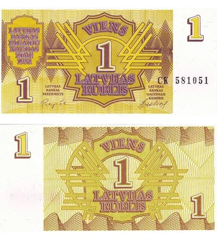 Банкнота 1 рубліс Латвія 1992 рік UNC