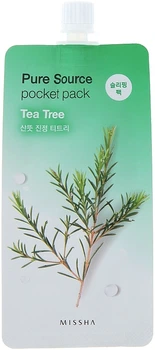 Нічна заспокійлива маска для обличчя з екстрактом чайного дерева Missha Pure Source Pocket Tea Three 10 мл