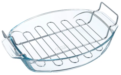 Форма PYREX овальная с решеткой 38 х 27 х 11 см 4 л (412U000/8043)