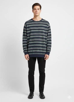 Пижамный свитшот C&A 4XL Синий 2228669_беж.зел.пол