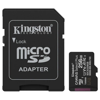 Карта памяти Kingston microSD 256GB C10 UHS-I A1 V10 R150MB/s + SD (SDCS3/256GB)