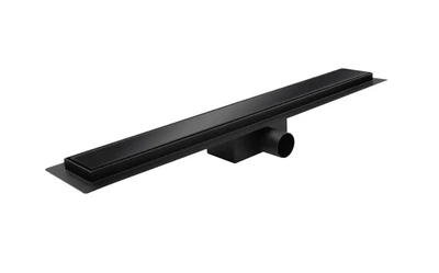 Душовий трап із нержавіючої сталі Koer FD08-70x600-GLASS Black 70x600мм зі склян. панеллю (KR5140) KR5140