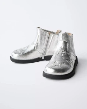 Чобітки ZARA Сріблястий екошкіра 25(15,6 см)