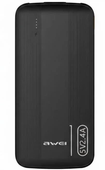 Універсальний зовнішній повербанк Power Bank AWEI P20K 10000 mAh з двома USB-портами для заряджання