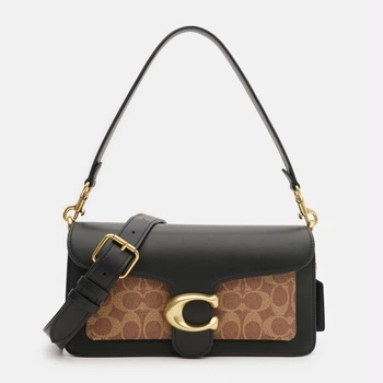 Сумка кросс-боди через плечо женская из натуральной кожи средняя Coach Tabby Shoulder Bag 26 BG-COA-21 Коричневая (193971591551)