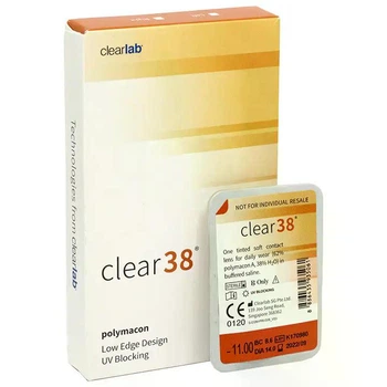 Контактные линзы Clear 38 (Упаковка 6 шт) 3 месяца 8.6 диоптрия -6.5