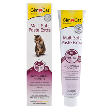 Паста GimCat для котів, Malt-soft Paste Extra для виведення шерсті, 200 г