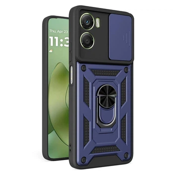 Чохол Hide Shield для Motorola Moto G06 / Moto G06 Power бампер протиударний з підставкою кільцем Blue