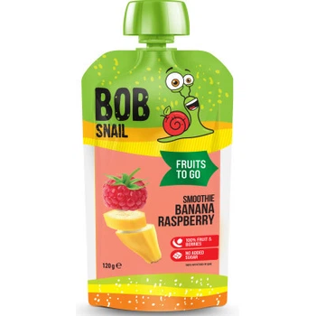 2шт, Детское пюре Bob Snail Улитка Боб Смузи Банан-Малина 120 г (4820219346364)