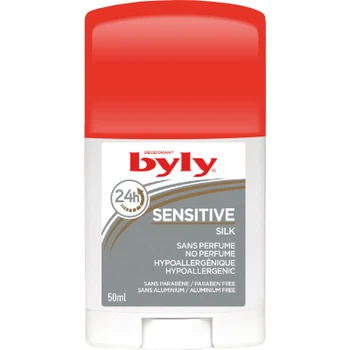 Дезодорант Byly Стік Sensitive Silk Захист 24 години Без запаху та алюмінію Гіпоалергенний для чутливої шкіри 50 (8411104004740)