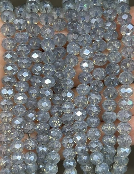 Бусина Рондель 6*4 мм, серый АВ (прозрачный), арт 020125, 1-нить ≈75-80 шт