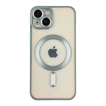 Чохол TPU Metallic Chrome Full Camera with Magsafe для iPhone 13 Chrome Green