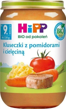 Пюре дитяче HiPP BIO Кльоцки з томатами та телятиною, 9+ місяців, 220 г
