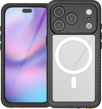 Etui plecki 4smarts Waterproof Case Stark Magsafe do Apple iPhone 17 Pro Transparent-Black (4252011912100)