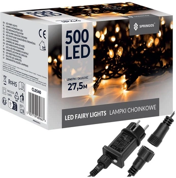 Lampki choinkowe Springos 500 LED 25 m Białe (5907719489667)