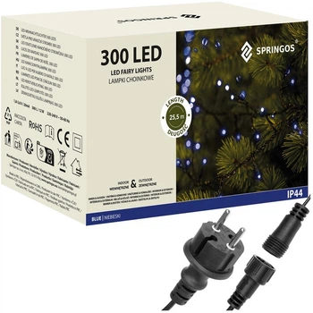 Lampki choinkowe Springos 300 LED 24 m (5907719421971)