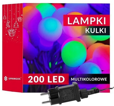 Lampki choinkowe Springos kulki 200 LED 16 m (5907719442518)
