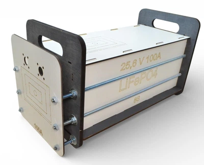Корпус Эконом для LiFePO4 - 100х8s EVE (100Ah 100Ач на 8 ячеек) Бокс Аккумуляторы (Разбор) Деревянный Ящик Коробка под Элементы Батареи