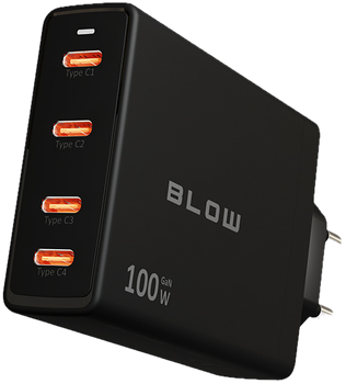 Ładowarka sieciowa Blow 76-031 gniazdo USB - Cx4 PD GAN 100W Czarna (5900804149248)