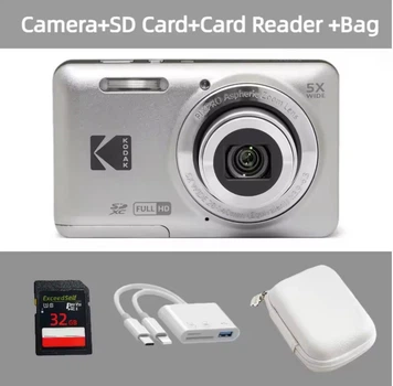 Компактный фотоаппарат Kodak FZ55 Silver Цифровой / чехол белый / карта памяти / кардридер