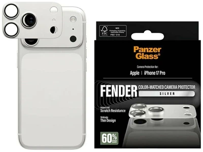 Szkło hartowane Panzer Glass Fender Camera Protector Tempered Glass Lens do Apple iPhone 17 Pro Max Silver (5715685036774)