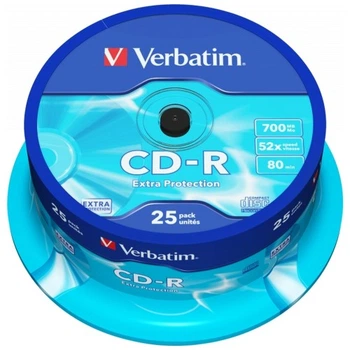 Диск CD Verbatim CD-R 700Mb 52x Cake box 25шт Extra (43432) Verbatim 43432 912949